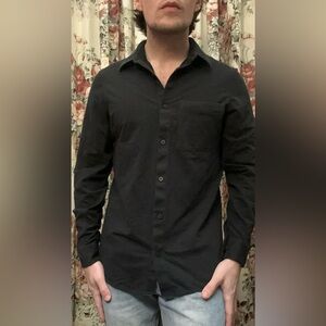 lululemon athletica Men's Black Casual Commission Long-Sleeve Button Down Shirt
